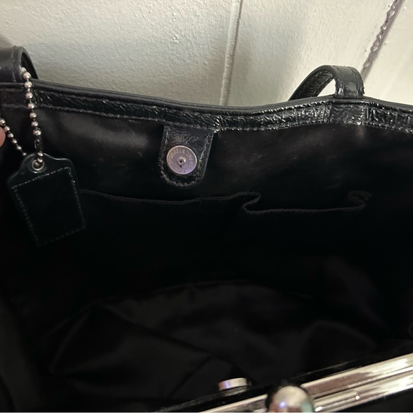 COACH Glossy Logo Satchel Handbag - Picture 10 of 12